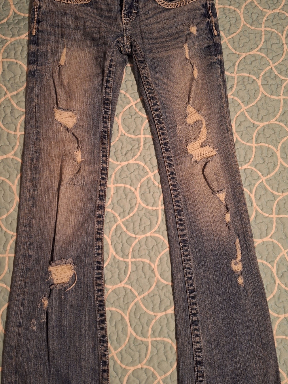 Daytrip Distressed Blue Bootcut Jeans
